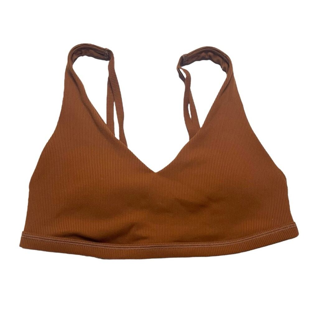 OFFLINE by aerie Ribbed Plunge Sports Bra Goals Size Large